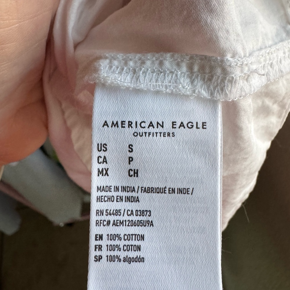 American Eagle Outfitters White Tie-Front Blouse - Picture 3 of 4